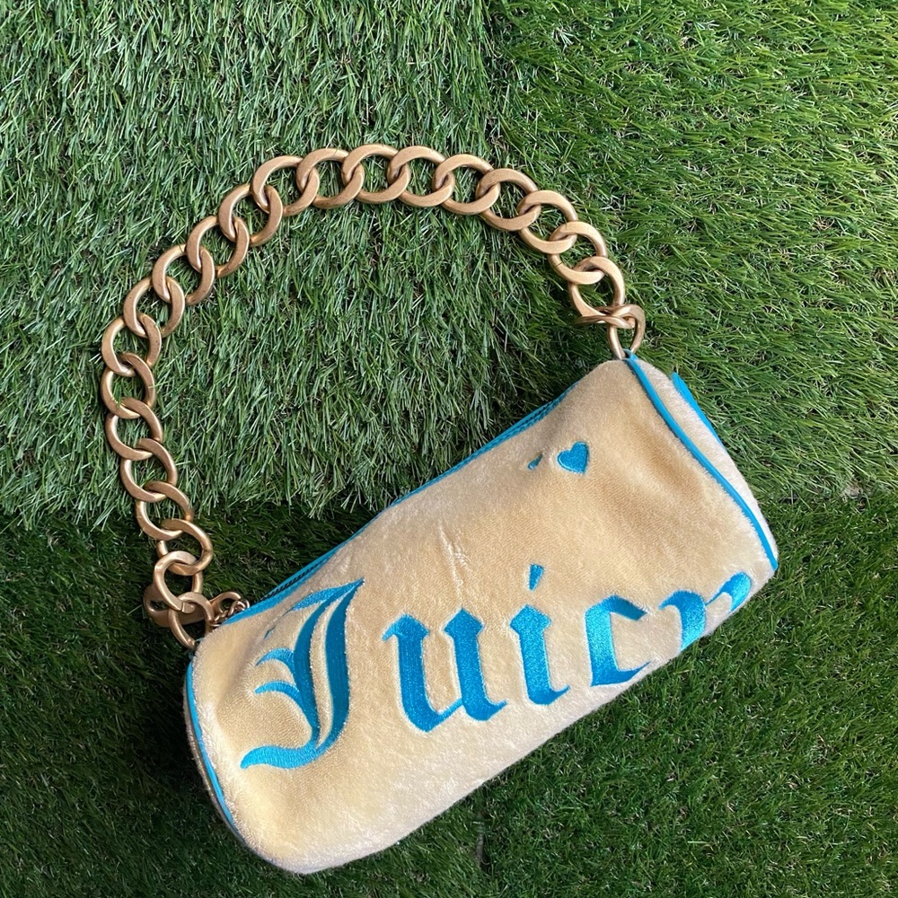 Yellow and Blue Juicy Couture Barrel Bag